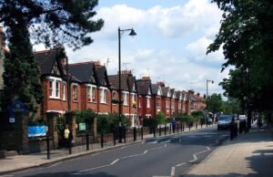 Brentham residential street in West London with period family homes, tree-lined roads and quiet suburban surroundings