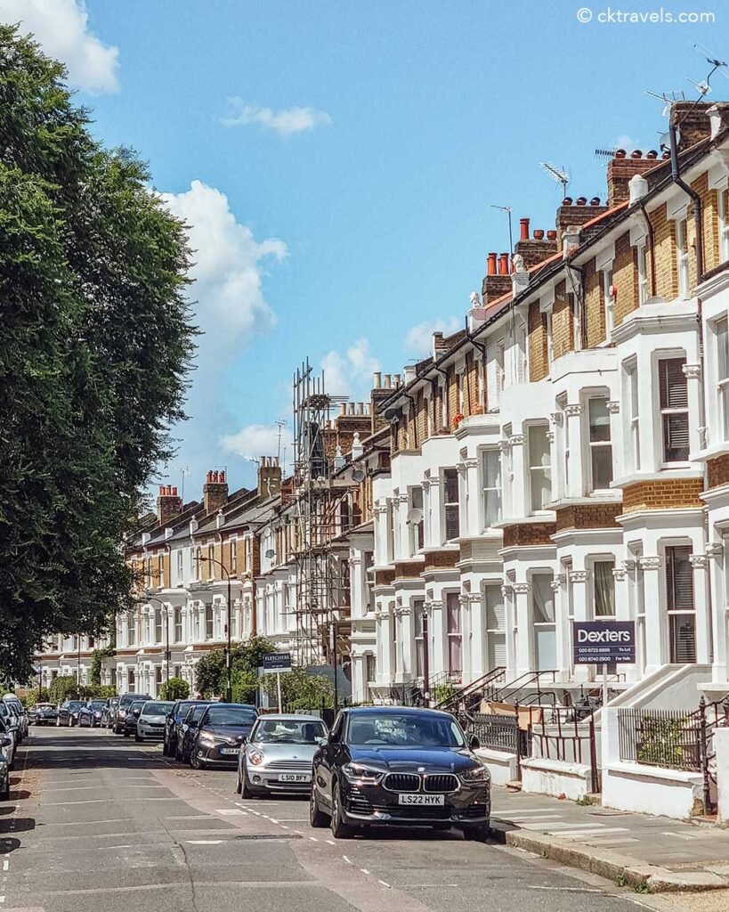 Brook Green West London residential street with Victorian houses and nearby green space